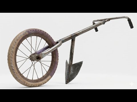 Unique DIY Single-Wheel Plow Tool Made from Scrapped Bicycle and Steel Parts! 