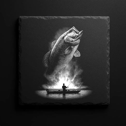 Fishing Engraving PNG Bundle: Bass Boat Scene, Angler Art (digital Download) - Etsy