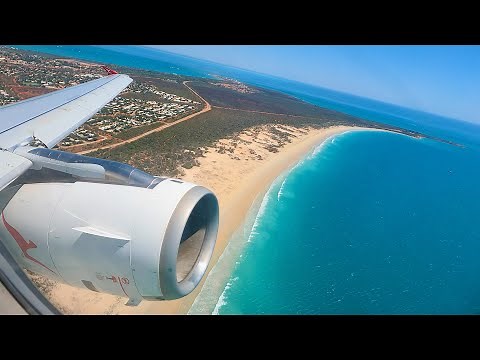 Takeoff from Broome Airport onboard a Qantaslink Airbus A320