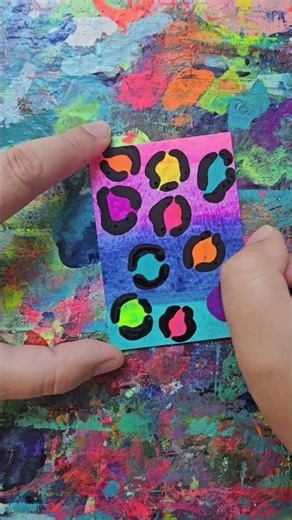 Let's go back to the 90's. 🌈🐆#jackietcreates #aceo #rainbow #90s