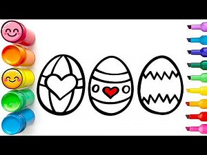 Drawing and Coloring Cute Eggs | Easy Step by Step Drawing Tutorial