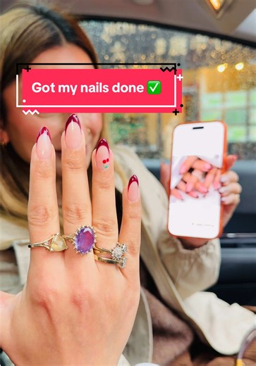 Frosted Cherry Tips 💅✨ Winter Nail Aesthetic #foryou #viral #thecheezyfamily1 #loveyou #nailsartvideos