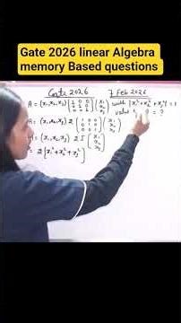 Gate 2026 linear Algebra memory Based questions #viralvideo #maths #gate2026 #csirjrf #iiit #logical