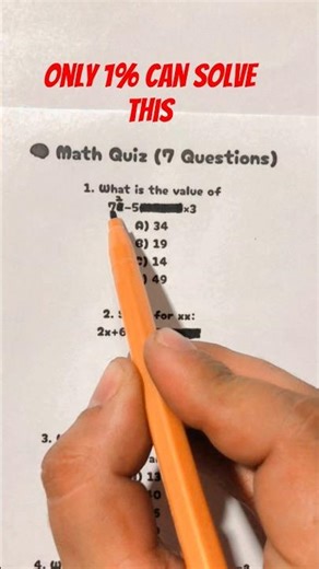 Can You Score 7/7? Quick Math Quiz 🤔🧠!!!