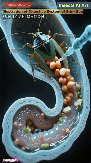 Digestive System Animation of a Stinkbug | Insects Anatomy | Insects AI Art | 33