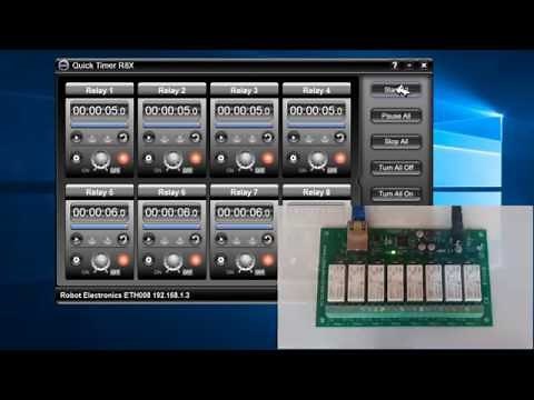 Control ETH008 Ethernet Relay Board with Quick Timer R8X