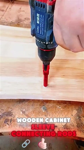 Cabinet sleeve connecting rod installation #tool #woodworking