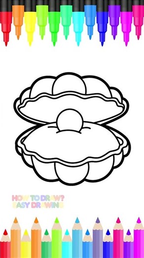 How to Draw a Perl in a Shell | Easy Drawing Tutorial for Kids | #drawingtutorial #art #digitalart