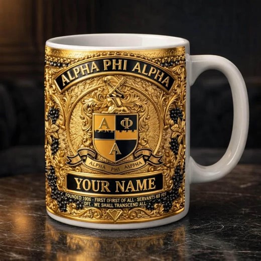 Personalized Alpha Phi Alpha Mug, Custom Fraternity Coffee Cup With Name, Alpha Phi Alpha Gift, Black Greek Letter Mug - Etsy