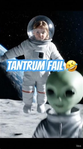 When you try to throw a tantrum… but MOON GRAVITY says no 😭😂