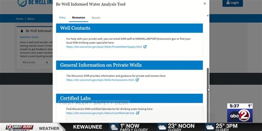 Online tool for private well owners