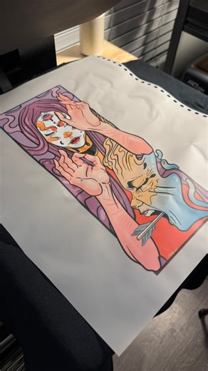 “From vectors to full color.” Apparel printer by XTool I started with a vinyl cutter — clean logos, puff vinyl, solid results. Tried screen printing next, but color limits and vector-only workflows kept my sketches locked out. This is what happens when you remove those limits. Full-color illustrations, hand sketches, test art — all pressed directly onto tees with the xTool Apparel Printer. What you draw is what you print. And this? Just a preview of what’s coming next with their new UV printer. 