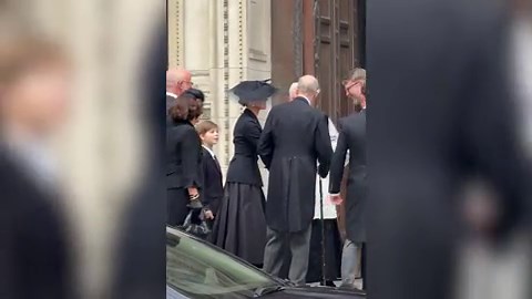 Duke of Kent supported by grief-stricken family members at wife's funeral - all the photos