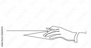 Animation of continuous line drawing of hand signing contract