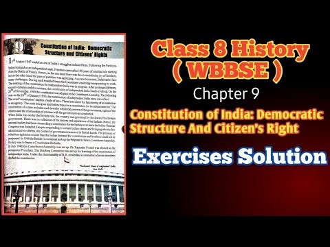 Class 8 History WBBSE Chapter 9 | Constitution of India | Democratic Structure & Citizen Rights |