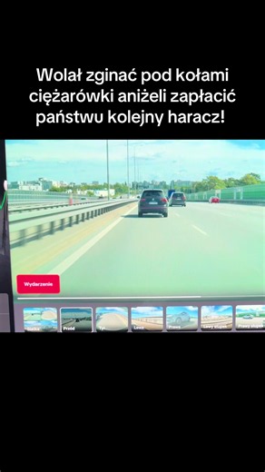 Oto do czego doprowadziło nas własne państwo. Zobaczcie to nagranie. Kierowca chowa się centymetry za naczepą tira, wjeżdżając na odcinkowy pomiar prędkości. Cel? Zniknąć z oczu wszechobecnego Wielkiego Brata. Wielu z was zapyta od razu: wariat? Potencjalny morderca drogowy? A może... skrajnie zdesperowany obywatel, który ma już po prostu dość bycia dojonym na każdym kroku? Powiedzmy sobie wprost: żyjemy w realiach, w których aparat państwowy traktuje nas jak bezimienne bankomaty. Budżet państwa