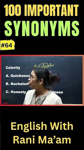 100 Important Synonyms for All Exams - 64 | English With Rani Ma'am