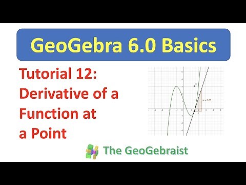 GeoGebra Tutorial 12: Graphing the Derivative of a Function at a Point