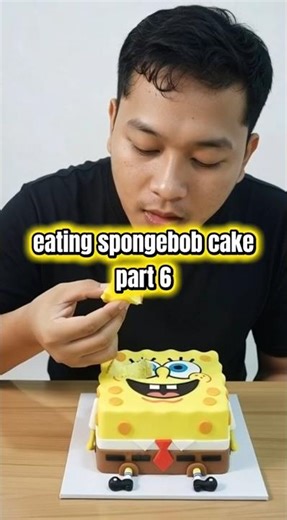 eating spongebob cake part 6 #shortsfeed #asmr #ai #shorts