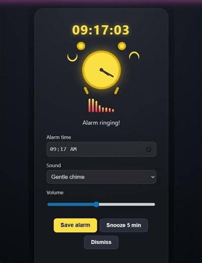 I Built a Realistic Alarm Clock App Using PHP + Web Audio API