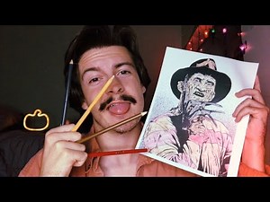 [ASMR] Late Night Coloring Session (Freddy Krueger) | Coloring Sounds