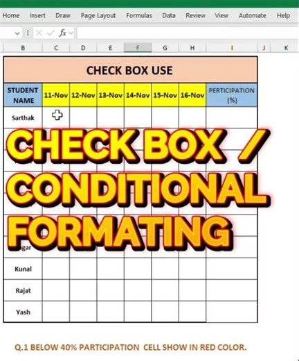 #CHECK BOX # BOX TICK# #excel #learnanewwordtoday #exceltricks #exceltricks #words