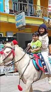 Naik kuda di tempat wisata #liburan #kuda #anak