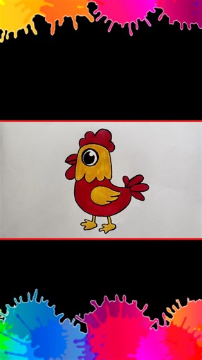 Cute Hen Drawing 🐔 | Easy Drawing for Kids #shorts