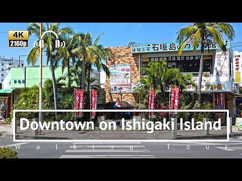 [4K/Binaural] Downtown on Ishigaki Island Walking Tour - Okinawa Japan