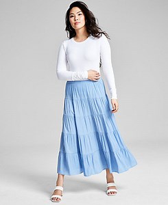 And Now This Women's Pull-On Tiered Maxi Skirt - Macy's