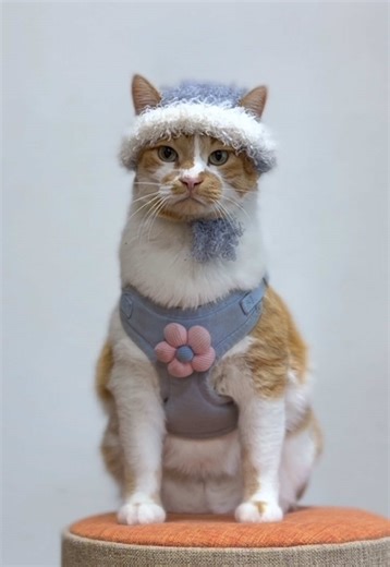 お帽子の前と後ろ間違えたのは仕方ないけど、脱がせ方が雑だにゃ…🐈 【よくある質問】 ［名前］：もんぶらん（もんちゃん） ［性別］：♂ ［年齢］：推定6歳 ［種類］：元野良猫でミックス ［体重］：7.6キロ（ダイエット中） ［衣装］： この動画のハーネス→TEMU この動画の帽子→主の手作り ［お散歩開始日］ ：2年半前からです！ ［ハーネスの練習］ ：ハーネスやお散歩の練習はしたことがなく、初めて装着した時からこんな感じで抵抗ありませんでした！嫌がってたらお散歩するつもりなかったので今頃お散歩猫にはなってなかったと思います！ ［お散歩の所要時間］ ：まちまちで早いと1分足らず、長いと1時間超える時も！基本はもんちゃんが帰りたいタイミングで玄関に戻ってくれます！ ［ノミダニ予防］ ：かかりつけの病院にお散歩認知してもらってるのでスポットタイプのお薬もらってます！ ［お散歩のきっかけ］ ：家にはちび、もんぶらん、あめの3匹（みんな元野良猫）の猫がいます。もんちゃんだけ別部屋で生活しているため、他の猫の気配を常に感じながら生活している＋隔離された部屋以外行き来できないため、何かストレス発散