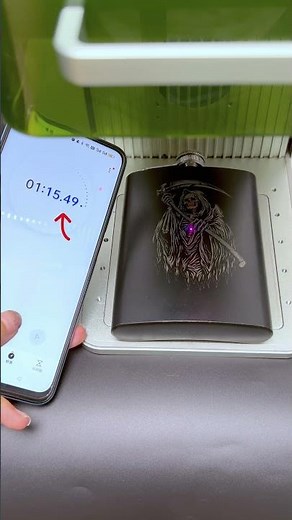 Grim Reaper Hip Flask Engraving with xTool F1 Laser Engraver