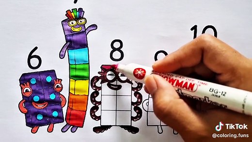Coloring Numberblocks 6-10: Artful and Satisfying Coloring Tutorial