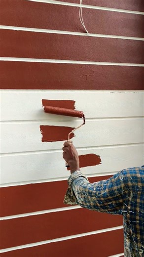 red colour wall paint art new #art #walldecor #house 🏡
