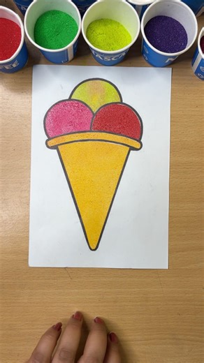 Relaxing Sand Art ASMR | Colorful Ice Cream Drawing 🍦 Satisfying Video #shorts