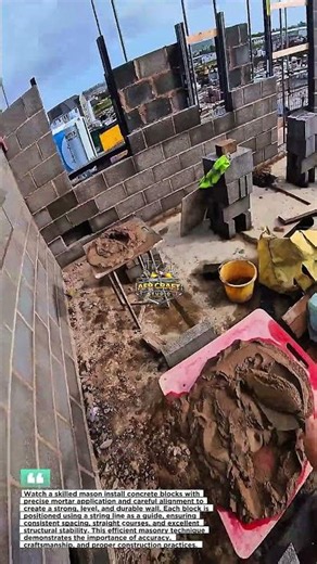 Perfect Concrete Block Laying Technique | Fast & Precise Masonry Skills