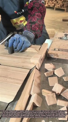Industrial Cutting Machines Processing Parallel Wooden Boards AI System