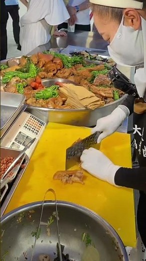 Braised meat and vegetables together in a large pot