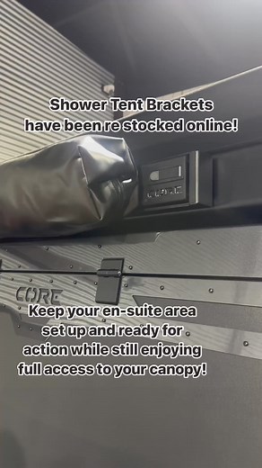 8.3K views · 27 reactions | These HOT SELLERS are back!! Enjoy a convenient shower setup without sacrificing canopy access. RIGHT hand and LEFT hand side brackets have been restocked online and in store! We don’t need to tell you how quickly these little numbers move- get yours today https://www.coreoffroad.com.au/product/4wd-shower-tent-bracket-v2/#showertentbracket #swingoutshower #campshower #campensuite #coreoffroad | Core Off-Road | Facebook