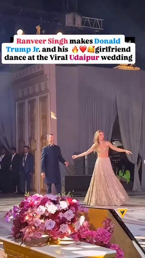 Ranveer makes Donald Trump Jr and his gf dance at the Udaipur wedding organised by Wizcraft Weddings #RanveerSingh #donaldtrumpjr Reposted from @viralbhayani | Filmfare Middle East