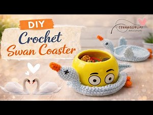 🦢 So satisfying... Scrat Crochet Coaster Tutorial‼️Super Cute Viral Crochet Swan Coaster