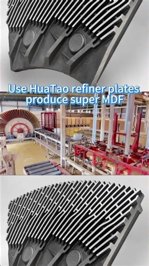 Using HuaTao refiner plates produces super MDF!#MDF #wood #HDF #segment #grind #andritz