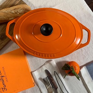 Vintage French Chasseur Cast Iron Casserole: Large Orange Saucepan - Etsy Canada