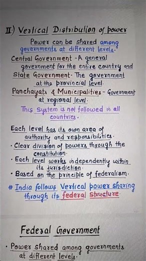 Vertical Distribution of POWER.& Federal Government. Ch.1 Power Sharing CLASS -10 CIVICS
