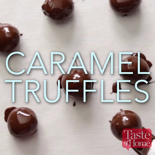 It only takes 5 ingredients and a microwave to make these bite-sized delights! FULL RECIPE for Caramel Truffles: http://spr.ly/61868Jqun | Taste of Home
