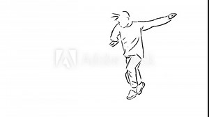 Classic animation of elements of the dance direction: break dance. Rotations on the floor