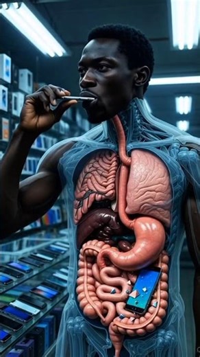 Human eating Samsung mobile inside your body?😱📱 #anatomy #humanbody #samsunggalaxy