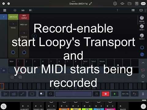 Loopy Pro using Drambo MIDI Recorder