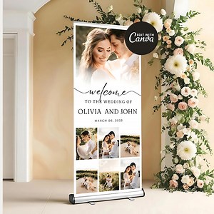 Wedding Retractable Banner, Welcome Romantic Style, Roll up Banner, Welcome Banner, Wedding Welcome Sign, Pull up Banner, Stand up Banner, - Etsy