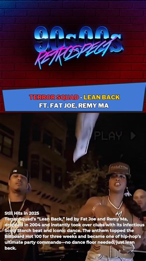 Lean Back Terror Squad ft. Fat Joe & Remy Ma – 2004 No dance, no problem. This was the club anthem that had everybody doing the same move all summer. #TerrorSquad #FatJoe #RemyMa #LeanBack #2000sHipHop #fblifestyle | Retrospect 90s 00s